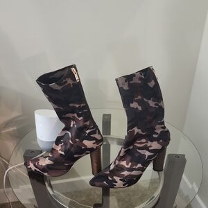 Camouflage High Heel Boots